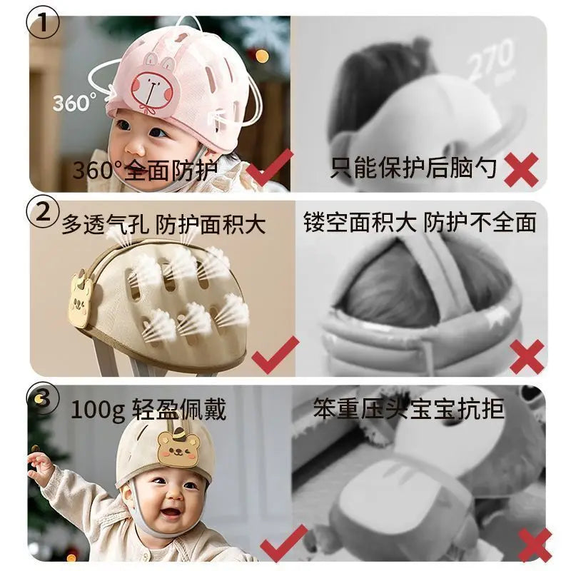 1Pcs Baby Head Protector Baby Helmet for Crawling Walking Baby Infant Toddler No Bumps Safety Helmet Head Cushion Bumper Bonnet