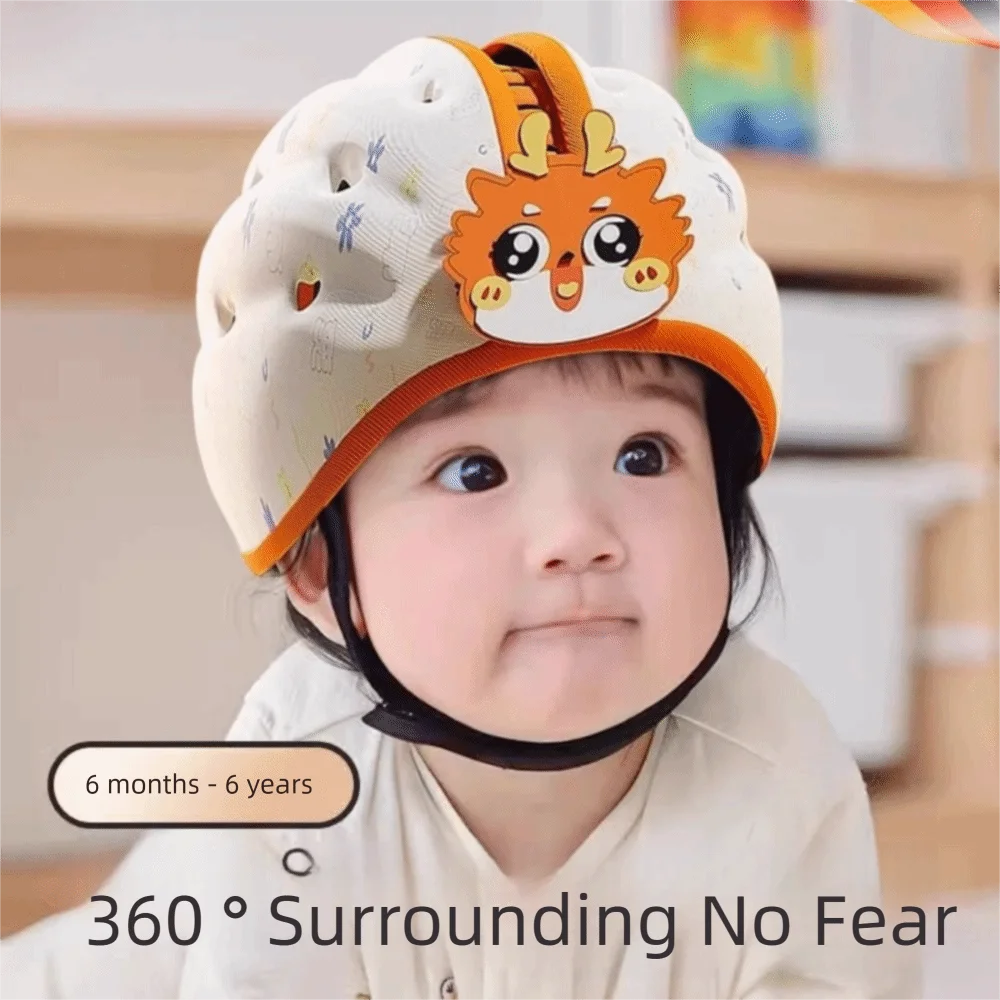 Toddler Walking Crawling Baby Safety Helmet Breathable Kids Security Head Protective Hat Lightweight Cartoon Infant Bumper Cap