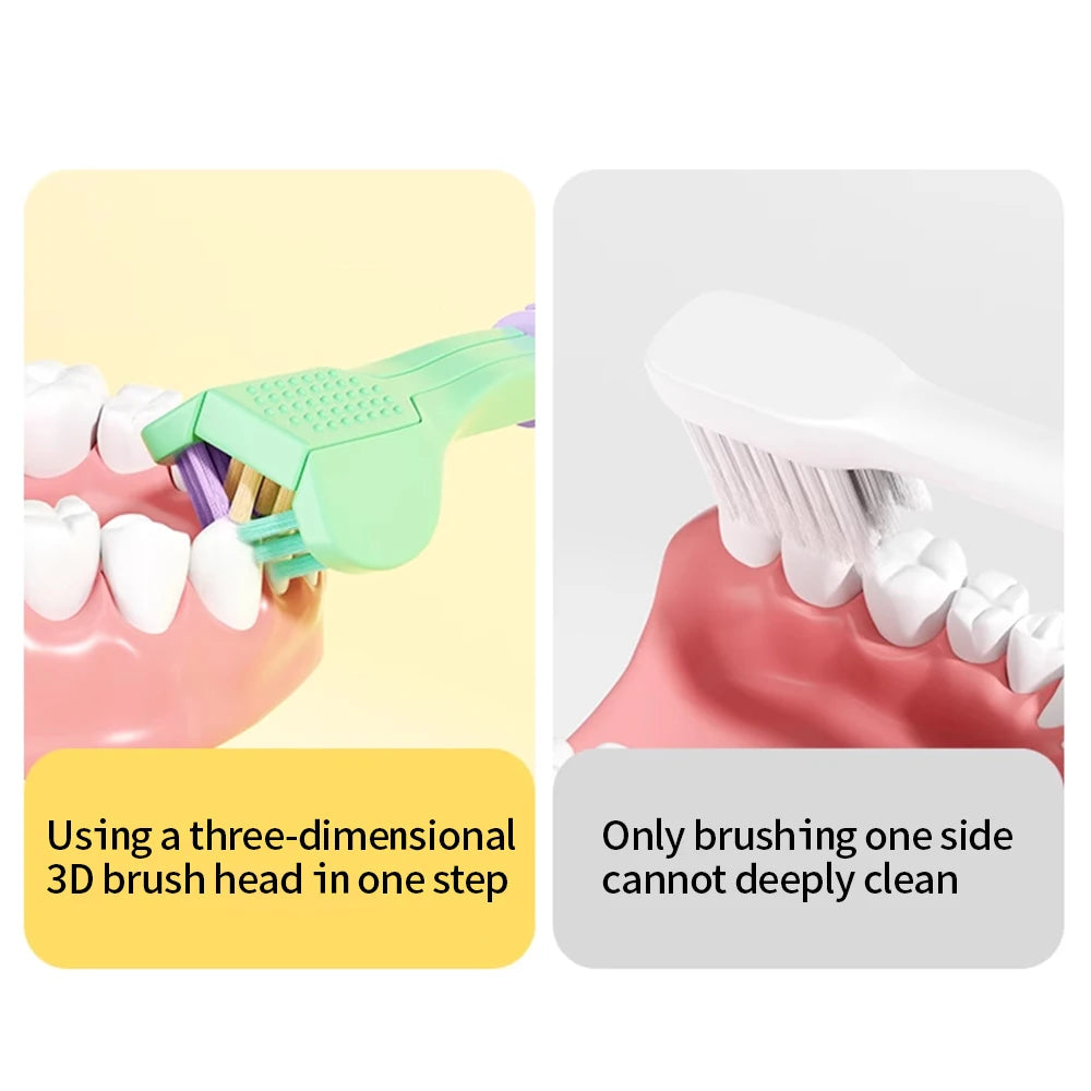 Children Toothbrush Three-Sided Soft Bristles Tooth Brush Teeth Whitening Cleaning Brushes Household Toothbrush Oral Care Tools