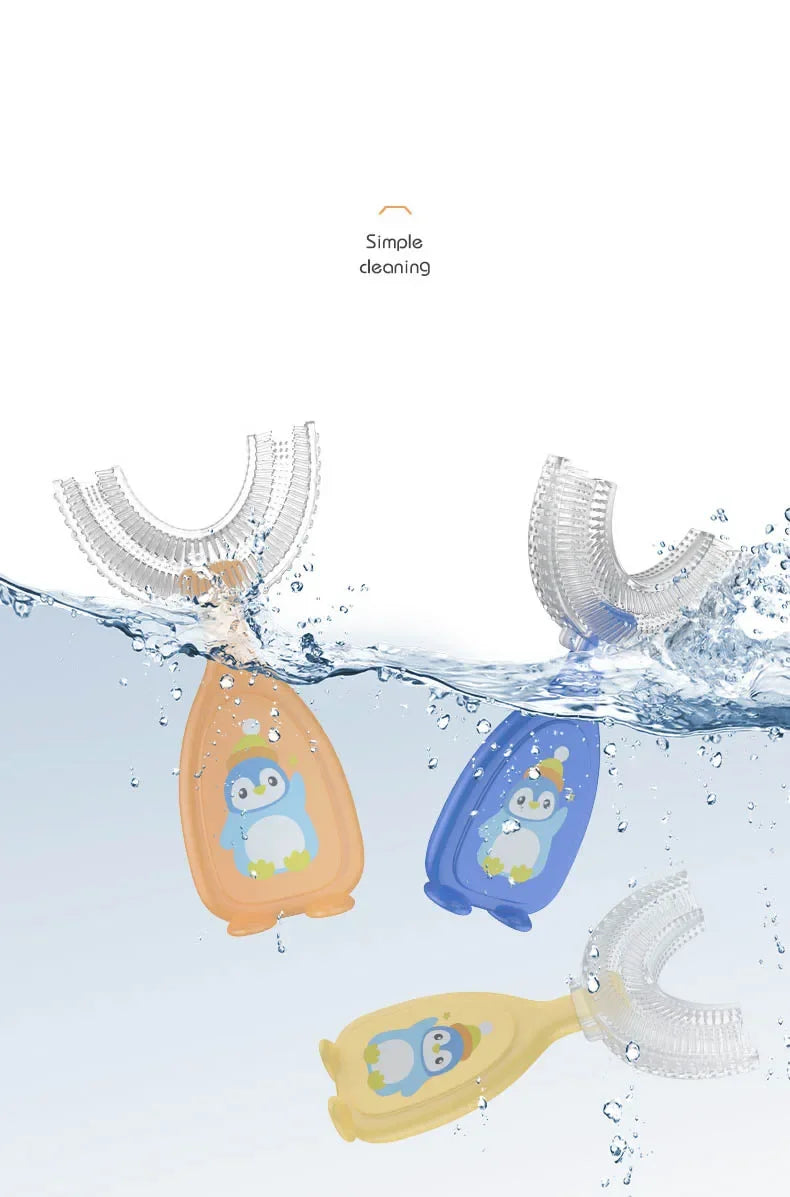 Kids Toothbrush U-Shape 360 Degree Infant Teether Baby Toothbrush Children Silicone Brush For Toddlers Oral Tooth Care Cleaning