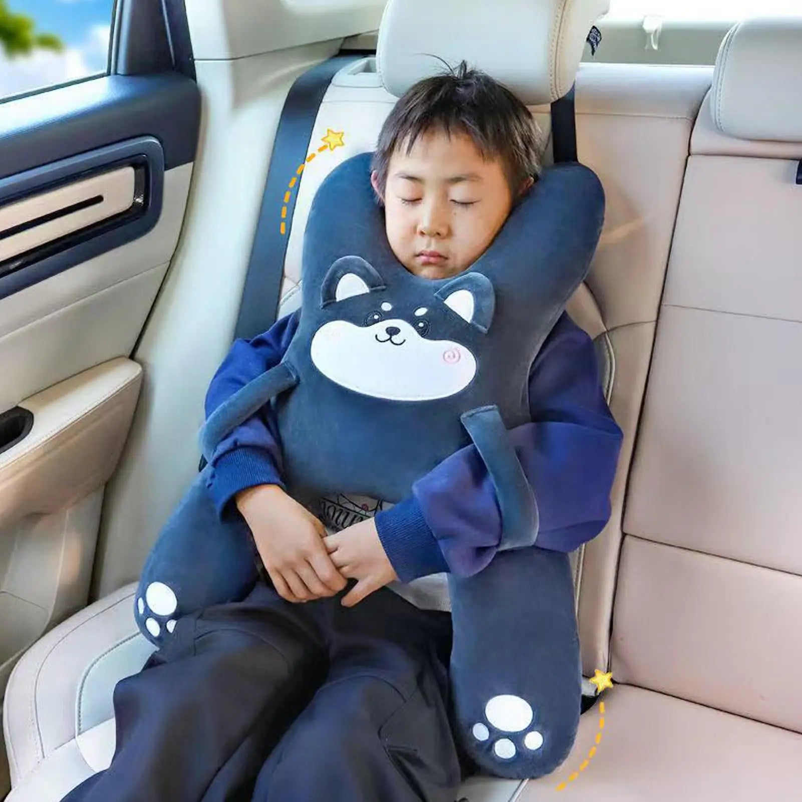 Sleeping Head Support Kids Child Car Car Pillow With Neck Support Animal Toys For Children Boys Girls Travel Road Trip Truck SUV