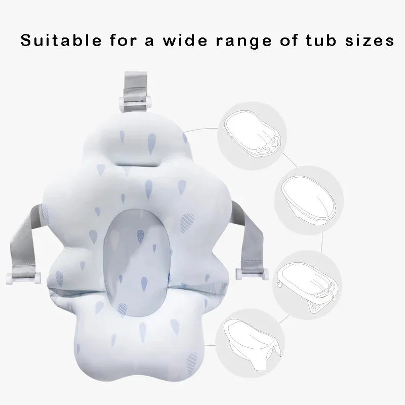 Baby Bath Tub Nonslip Pad Baby Bath Mat Newborn Bath Tub Seat Stand Safety Bath Support Soft Comfort Body Cushion Mat Pillow