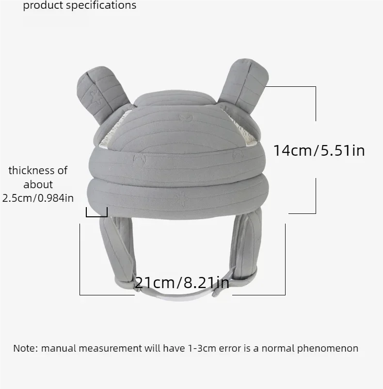 Thickened Anti-Collision Protective Cap, Baby Safety Helmet, Soft and Comfortable, All-Around Head Safety Protection, Adjustable