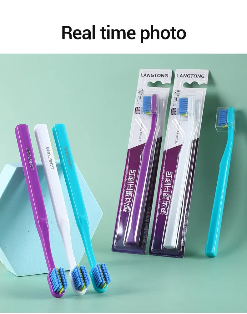 3PC Clean Orthodontic Braces Adult Orthodontic Toothbrushes Dental Tooth Brush Soft Bristle Toothbrush For Oral Health Care
