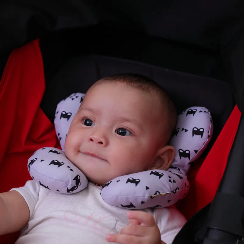 Baby travel pillow, child head and neck support pillow, suitable for strollers, car seats, travel