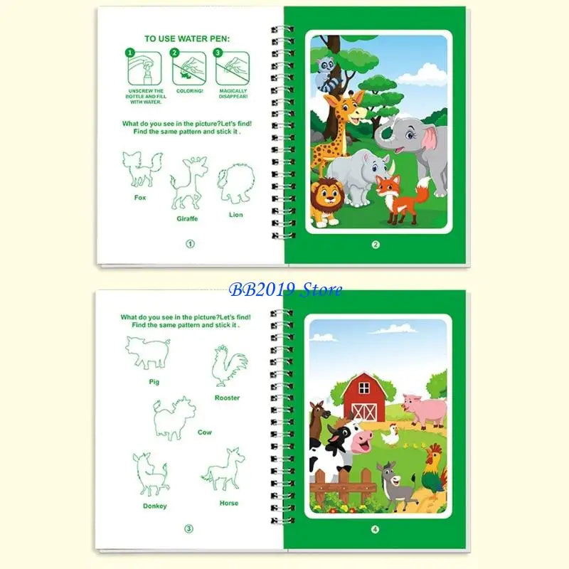 Q0KB 6 Pack Magical Water Drawing Book For Children Educational Creative Draw Toy