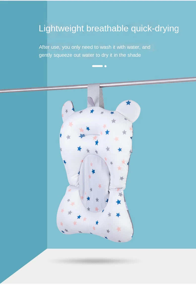 Portable Baby Bathtub Pad Ajustable Bath Tub Shower Cushion Newborn Support Seat Mat Foldable Baby Bath Seat Floating Water Pad