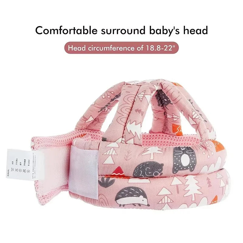 No Bumps Baby Safety Helmet Summer Mesh Infant Head Cushion Bumper Bonnet With Knee Pad Baby Head Protector For Crawling Walking
