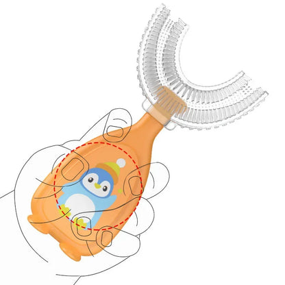 Kids Toothbrush U-Shape 360 Degree Infant Teether Baby Toothbrush Children Silicone Brush For Toddlers Oral Tooth Care Cleaning