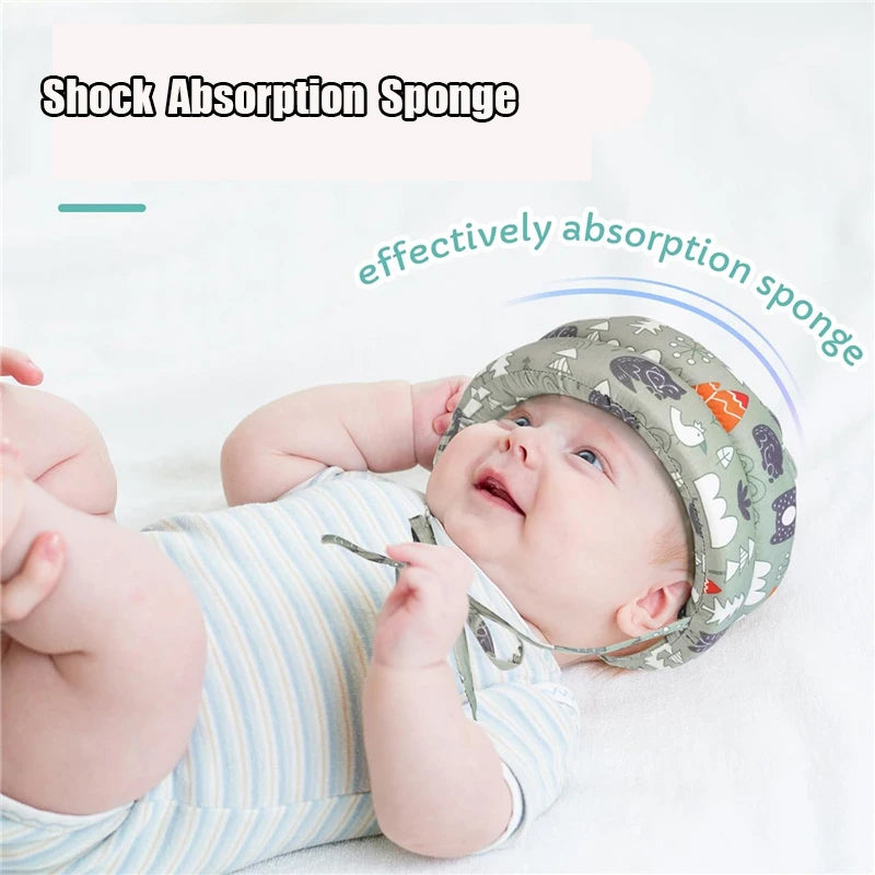 No Bumps Baby Safety Helmet Summer Mesh Infant Head Cushion Bumper Bonnet With Knee Pad Baby Head Protector For Crawling Walking