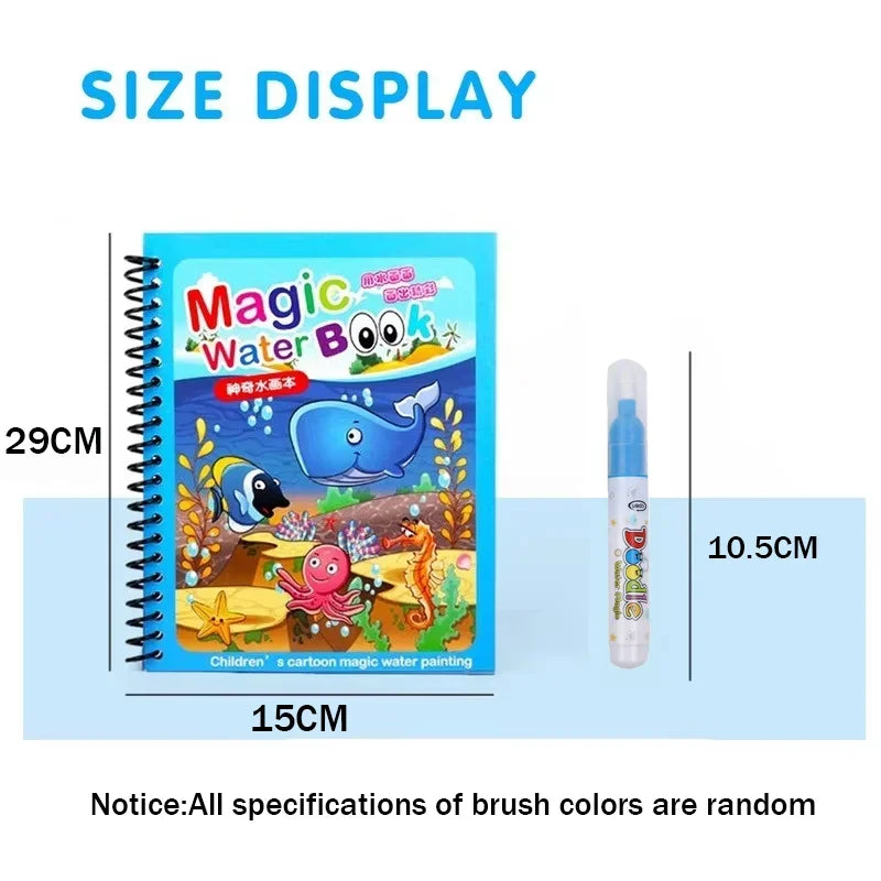 Cartoon Watercolor Painting Magic Book Kids Educational Magic Water Coloring Book Sensory Early Education Puzzle Drawing Toys