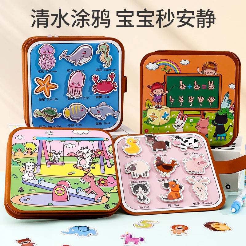 Drawing Coloring Books for Kids Magic Water Book with Pen 2 To 4 Years Old Children Learning Education Toy Baby Montessori Toys