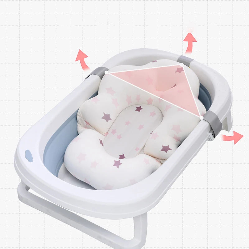Baby Bath Tub Nonslip Pad Baby Bath Mat Newborn Bath Tub Seat Stand Safety Bath Support Soft Comfort Body Cushion Mat Pillow