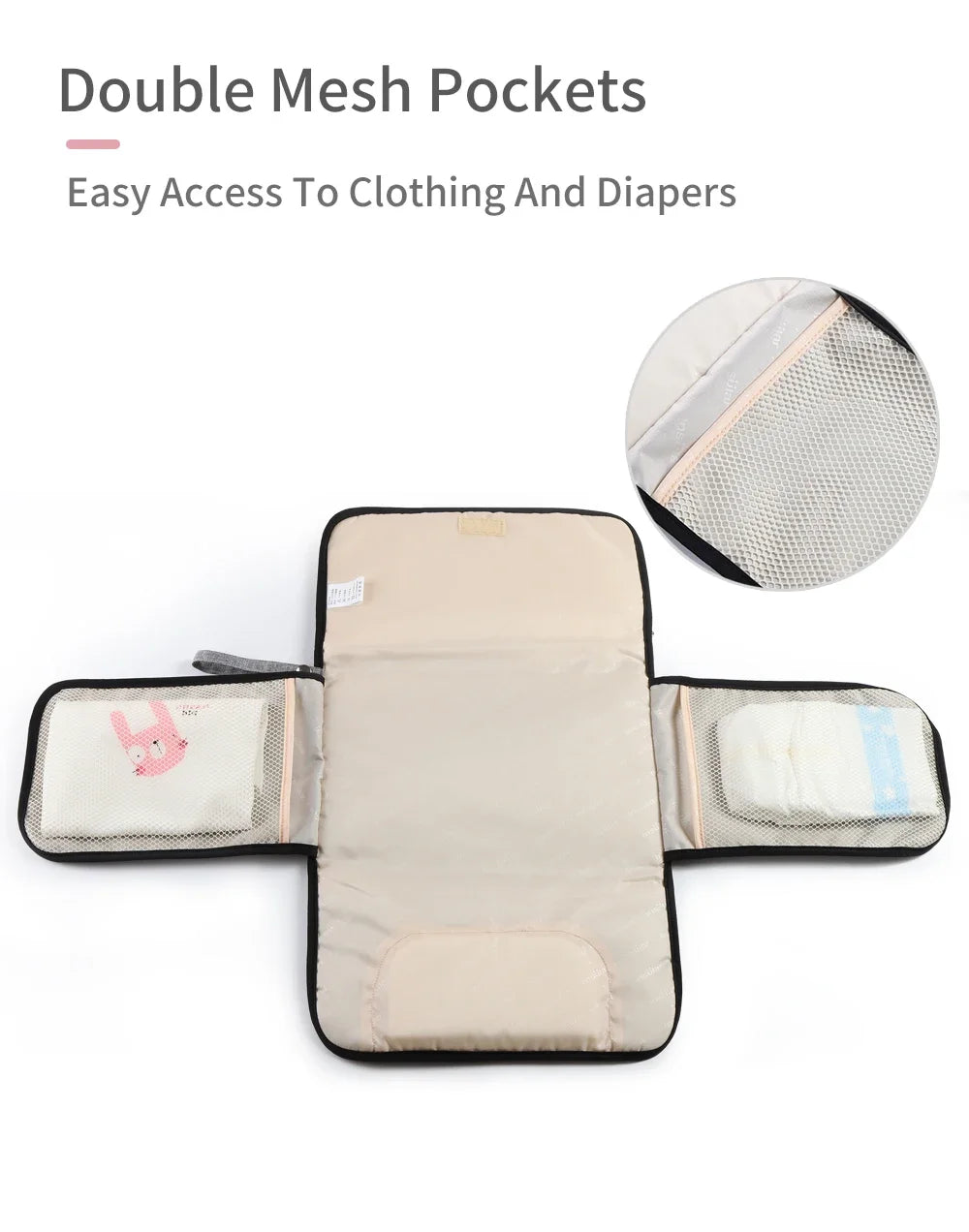 Portable Baby Changing Mat: 2-in-1 Waterproof Diaper Changing Pad with Storage Bag for Newborns