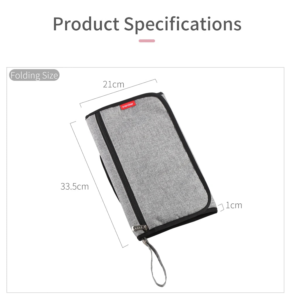 Portable Baby Changing Mat: 2-in-1 Waterproof Diaper Changing Pad with Storage Bag for Newborns
