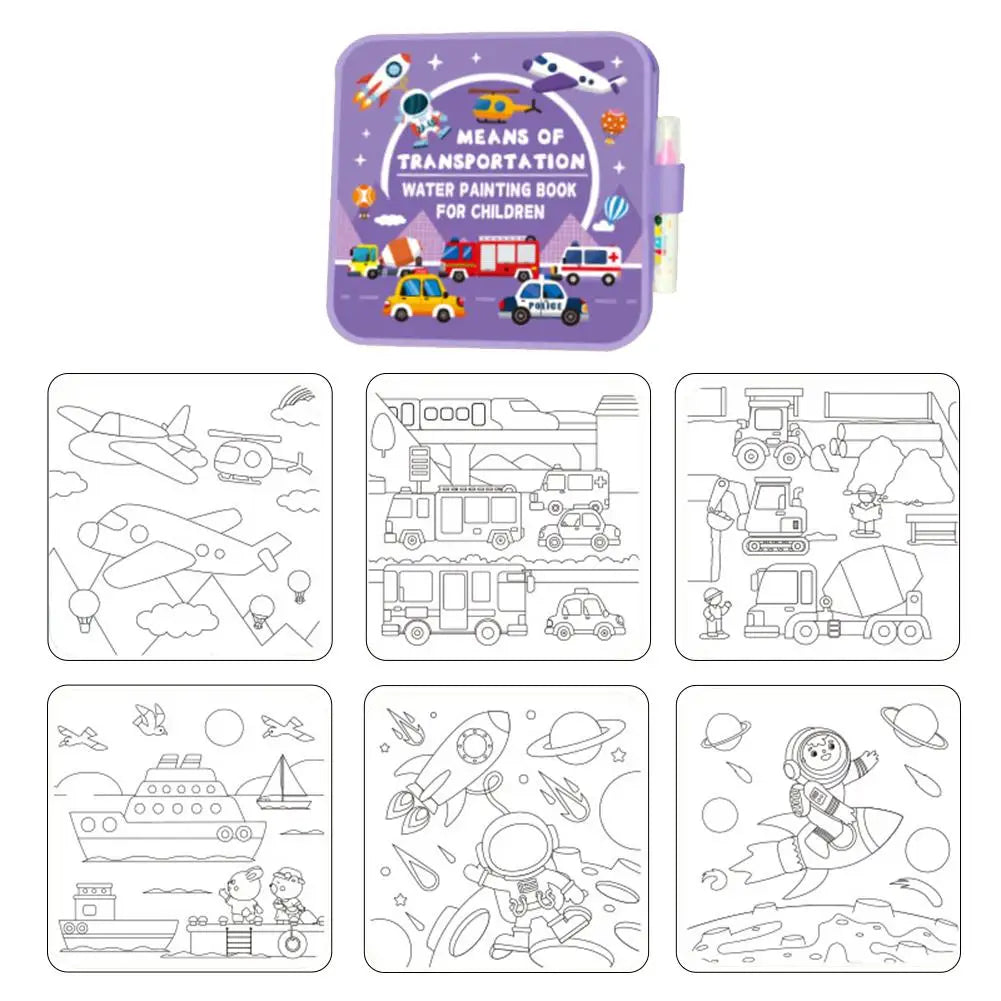 Magic Water Drawing Book for Kids - Reusable Doodle Mat, Mess-Free Travel Toy, Foldable Painting Activity Book