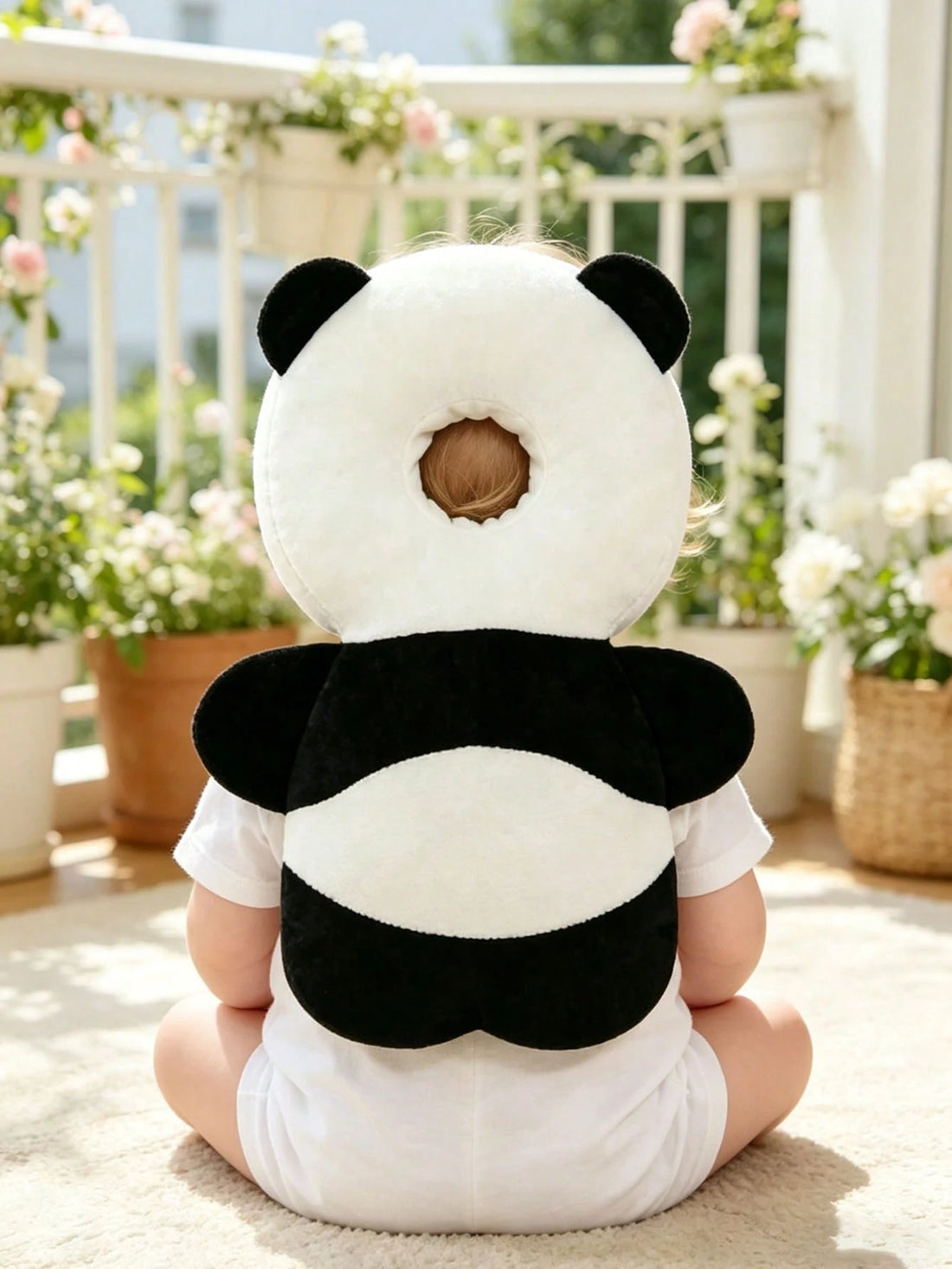 Panda Shaped Baby Head Back Protector Adjustable Toddler Walk Training Anti Fall Shock Absorbing Infant Crawling Safety Cushion