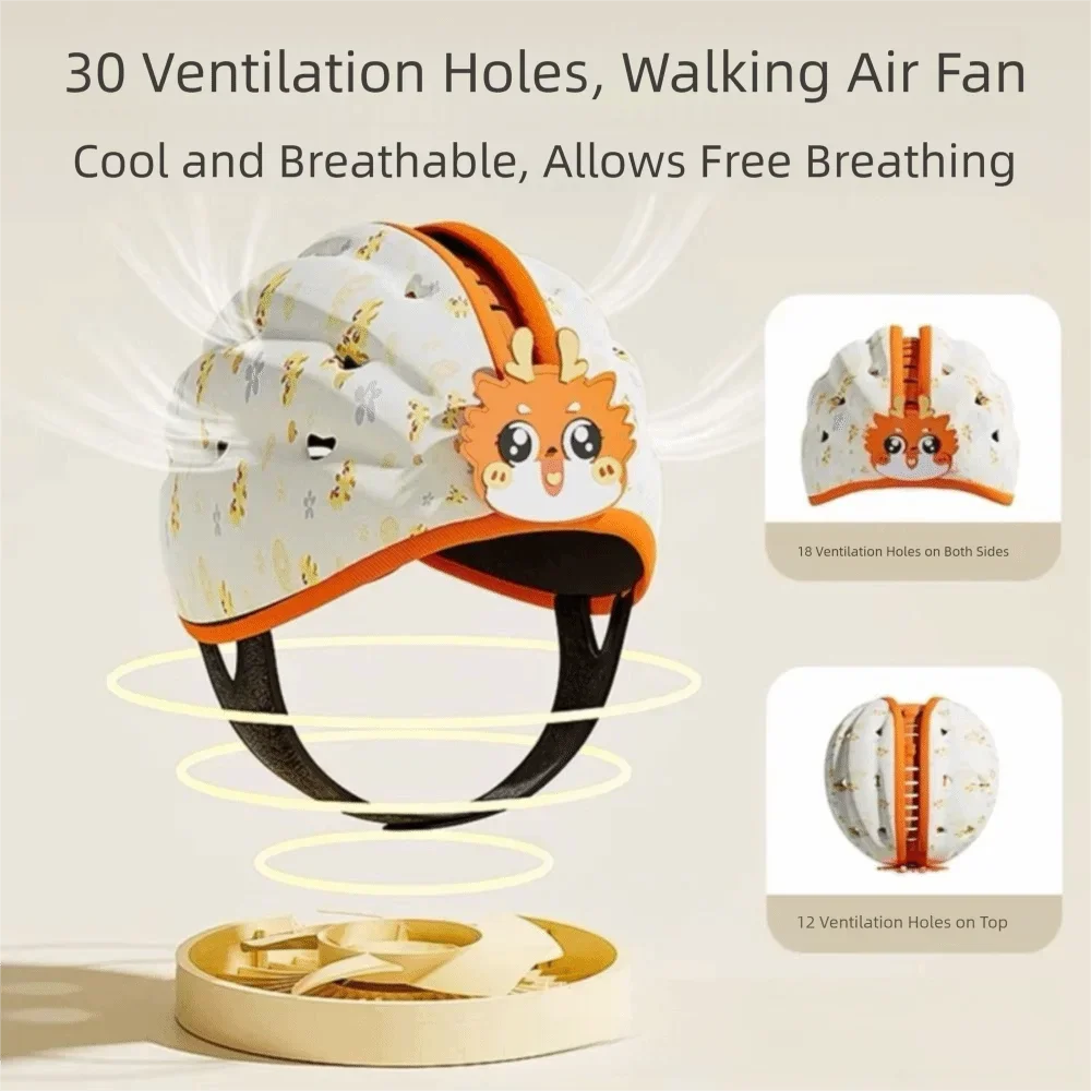 Toddler Walking Crawling Baby Safety Helmet Breathable Kids Security Head Protective Hat Lightweight Cartoon Infant Bumper Cap