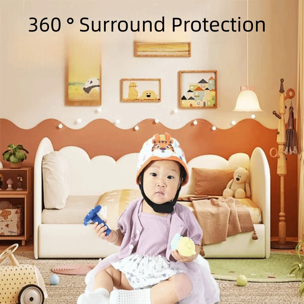Toddler Walking Crawling Baby Safety Helmet Breathable Kids Security Head Protective Hat Lightweight Cartoon Infant Bumper Cap
