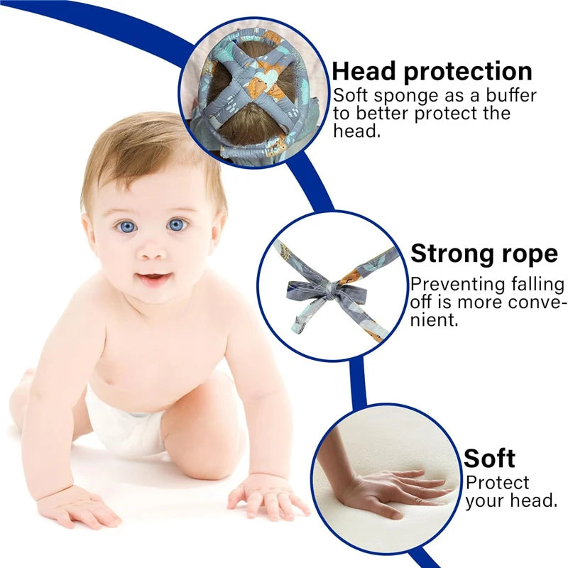 No Bumps Baby Safety Helmet Summer Mesh Infant Head Cushion Bumper Bonnet With Knee Pad Baby Head Protector For Crawling Walking