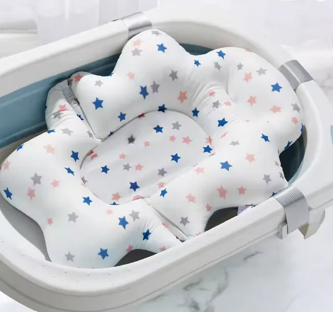 Baby Bath Tub Nonslip Pad Baby Bath Mat Newborn Bath Tub Seat Stand Safety Bath Support Soft Comfort Body Cushion Mat Pillow
