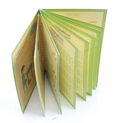 4 Books English Copybook Pen Magic Copy Book Auto Disappear Ink Children Writing Sticker Practice for Kids Enlightenment Gift
