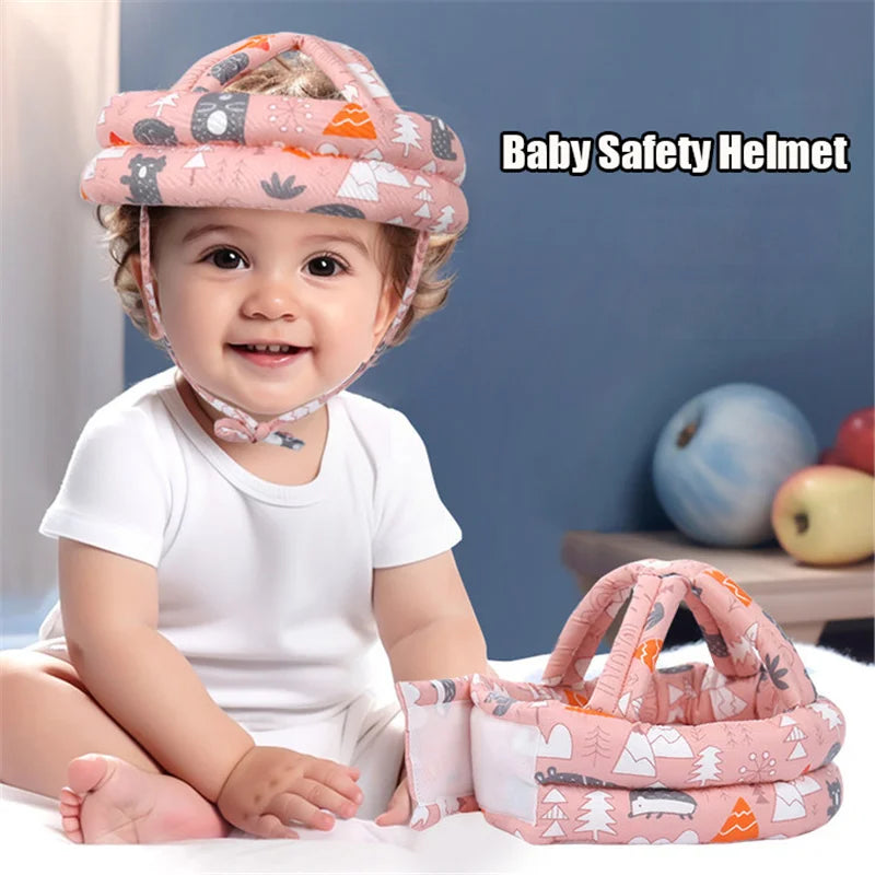 No Bumps Baby Safety Helmet Summer Mesh Infant Head Cushion Bumper Bonnet With Knee Pad Baby Head Protector For Crawling Walking