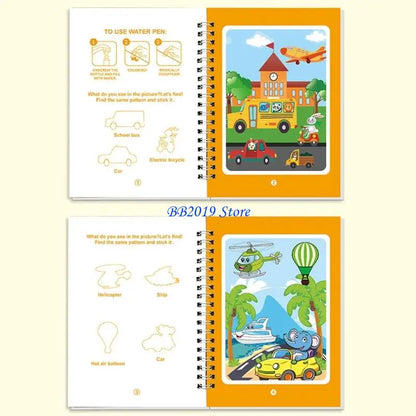 Q0KB 6 Pack Magical Water Drawing Book For Children Educational Creative Draw Toy