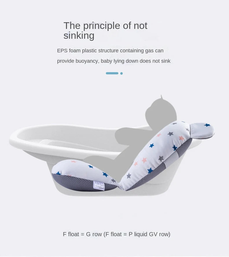 Portable Baby Bathtub Pad Ajustable Bath Tub Shower Cushion Newborn Support Seat Mat Foldable Baby Bath Seat Floating Water Pad