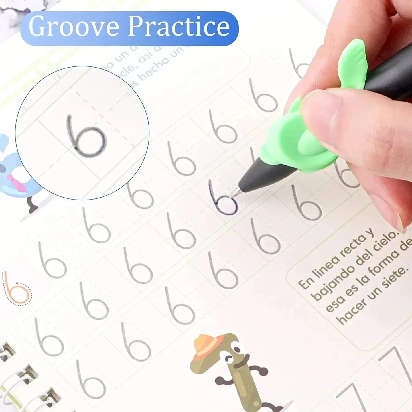 Magic Writing Book in Portuguese Calligraphy Notebook Montessori Kids Reusable Educational Calligraphic Letter Practice Toy
