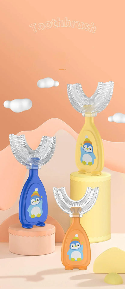 Kids Toothbrush U-Shape 360 Degree Infant Teether Baby Toothbrush Children Silicone Brush For Toddlers Oral Tooth Care Cleaning