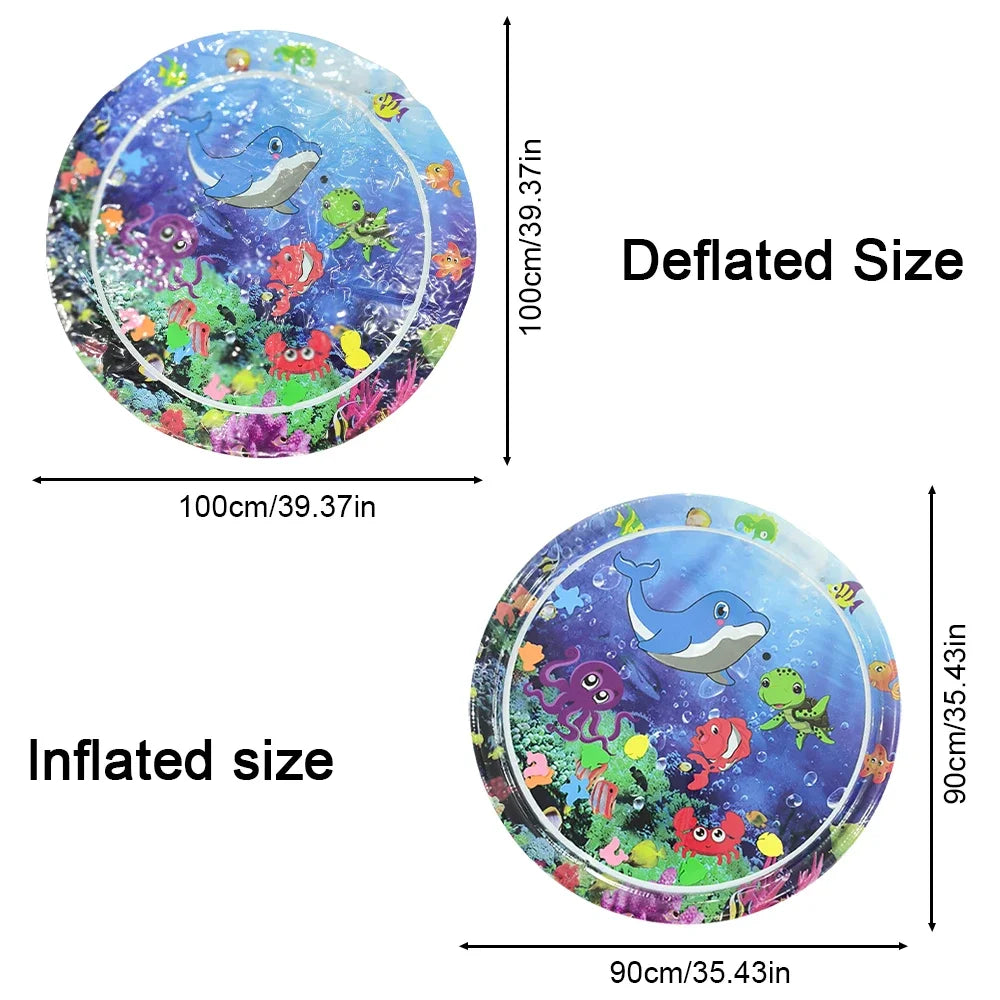 1pc 100cm/39.37inch Baby Play Water Mat Purple Octopus Inflatable PVC Playing Mat Toddler Pad Kids Early Education Activity Toy