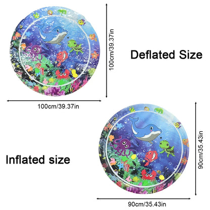 1pc 100cm/39.37inch Baby Play Water Mat Purple Octopus Inflatable PVC Playing Mat Toddler Pad Kids Early Education Activity Toy