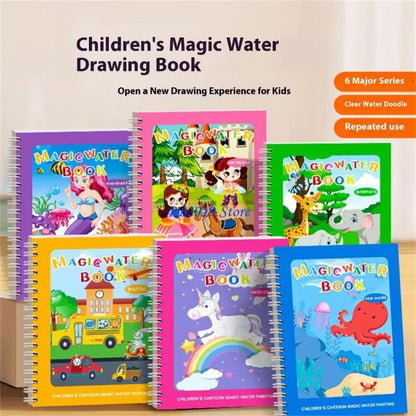 Q0KB 6 Pack Magical Water Drawing Book For Children Educational Creative Draw Toy