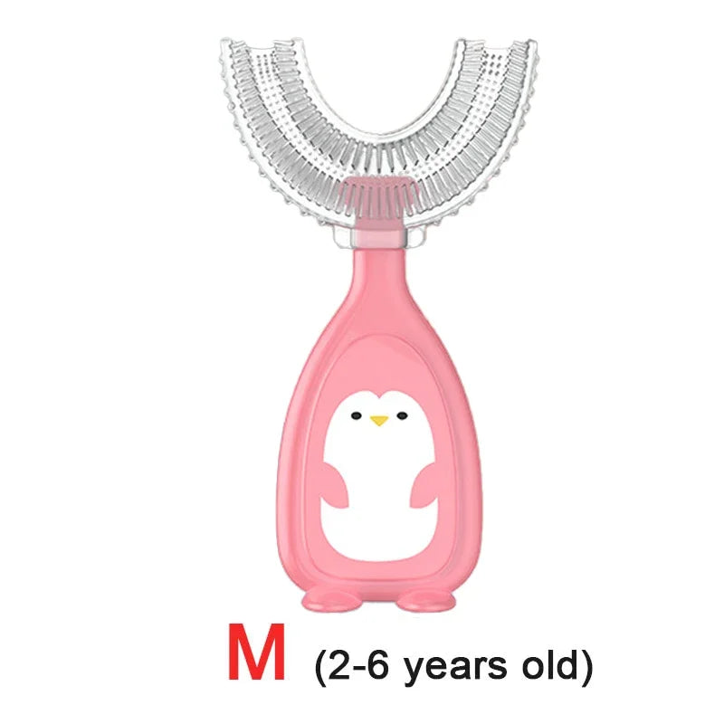 Kids Toothbrush U-Shape 360 Degree Infant Teether Baby Toothbrush Children Silicone Brush For Toddlers Oral Tooth Care Cleaning