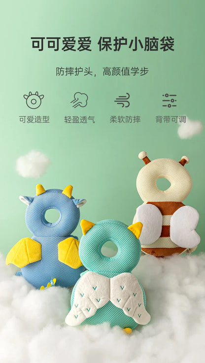 Newborn Headrest Security Pillows Backpack Toddler Baby Head Fall Protection Pad Cushion Cartoon Soft Security Pillows Backpack