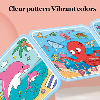 Magic Water Drawing Book for Kids - Reusable Doodle Mat, Mess-Free Travel Toy, Foldable Painting Activity Book