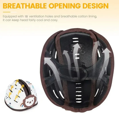 Toddler Walking Crawling Baby Safety Helmet Breathable Kids Security Head Protective Hat Lightweight Cartoon Infant Bumper Cap