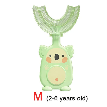 Kids Toothbrush U-Shape 360 Degree Infant Teether Baby Toothbrush Children Silicone Brush For Toddlers Oral Tooth Care Cleaning