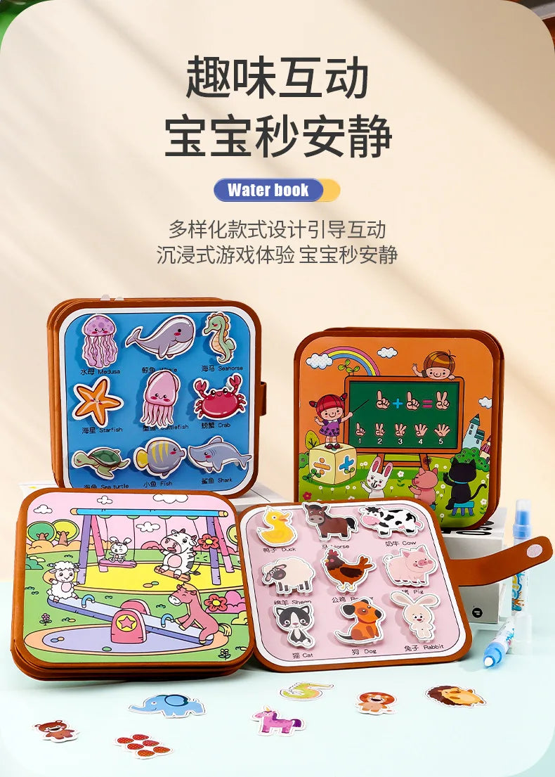 Drawing Coloring Books for Kids Magic Water Book with Pen 2 To 4 Years Old Children Learning Education Toy Baby Montessori Toys