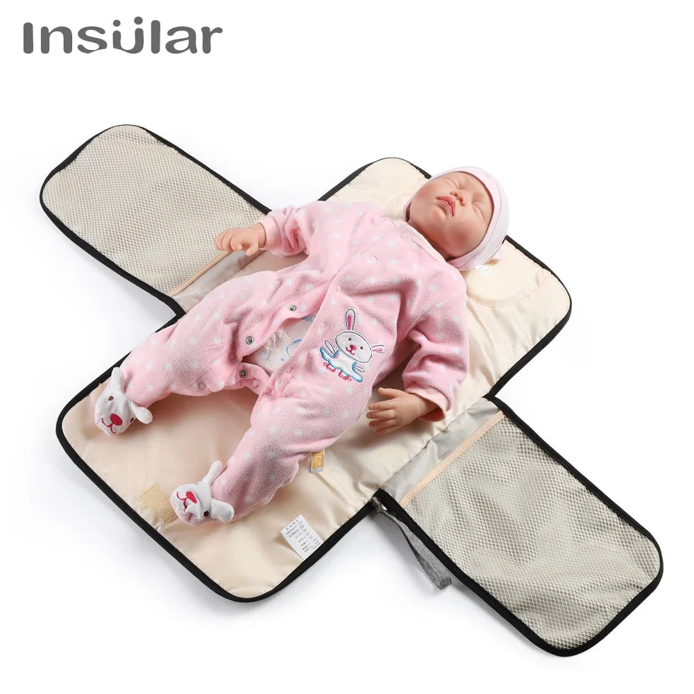 Portable Baby Changing Mat: 2-in-1 Waterproof Diaper Changing Pad with Storage Bag for Newborns