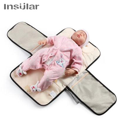 Portable Baby Changing Mat: 2-in-1 Waterproof Diaper Changing Pad with Storage Bag for Newborns