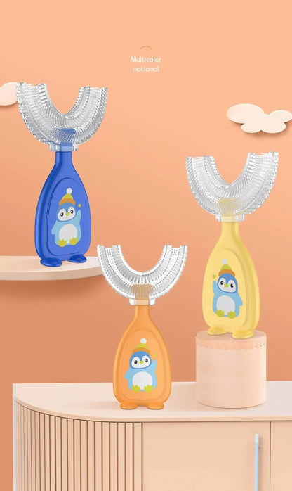 Kids Toothbrush U-Shape 360 Degree Infant Teether Baby Toothbrush Children Silicone Brush For Toddlers Oral Tooth Care Cleaning