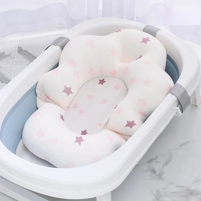 Baby Bath Tub Nonslip Pad Baby Bath Mat Newborn Bath Tub Seat Stand Safety Bath Support Soft Comfort Body Cushion Mat Pillow