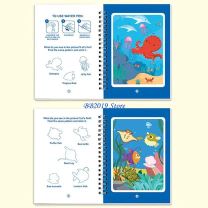 Q0KB 6 Pack Magical Water Drawing Book For Children Educational Creative Draw Toy
