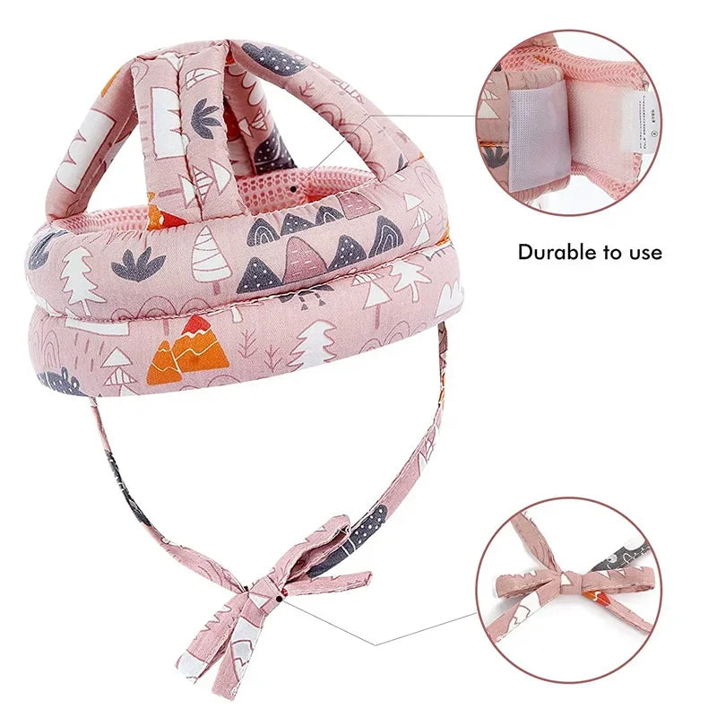 No Bumps Baby Safety Helmet Summer Mesh Infant Head Cushion Bumper Bonnet With Knee Pad Baby Head Protector For Crawling Walking