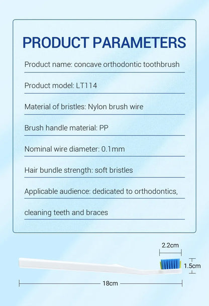 3PC Clean Orthodontic Braces Adult Orthodontic Toothbrushes Dental Tooth Brush Soft Bristle Toothbrush For Oral Health Care