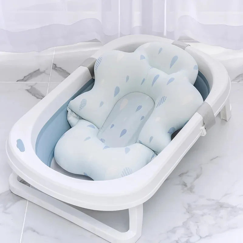 Baby Bath Tub Nonslip Pad Baby Bath Mat Newborn Bath Tub Seat Stand Safety Bath Support Soft Comfort Body Cushion Mat Pillow