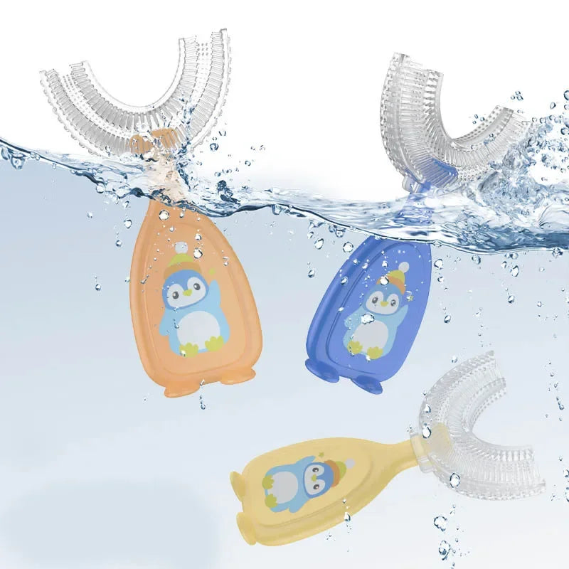 Kids Toothbrush U-Shape 360 Degree Infant Teether Baby Toothbrush Children Silicone Brush For Toddlers Oral Tooth Care Cleaning