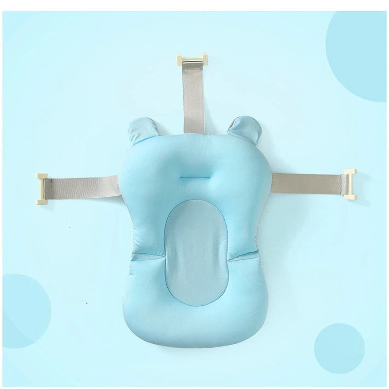 Portable Baby Bathtub Pad Ajustable Bath Tub Shower Cushion Newborn Support Seat Mat Foldable Baby Bath Seat Floating Water Pad
